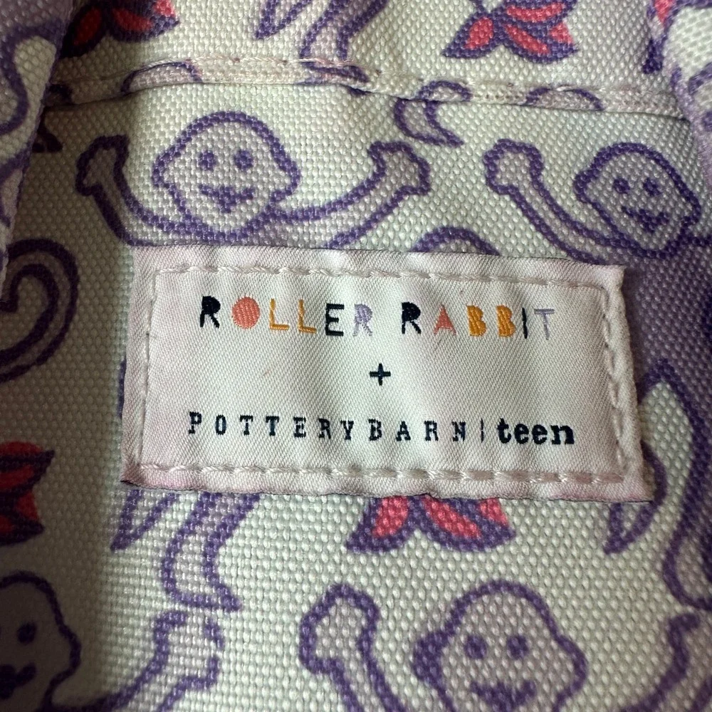 Roller Rabbit Pottery Barn Teen Colby Large Backpack Purple Monkey Print Eva